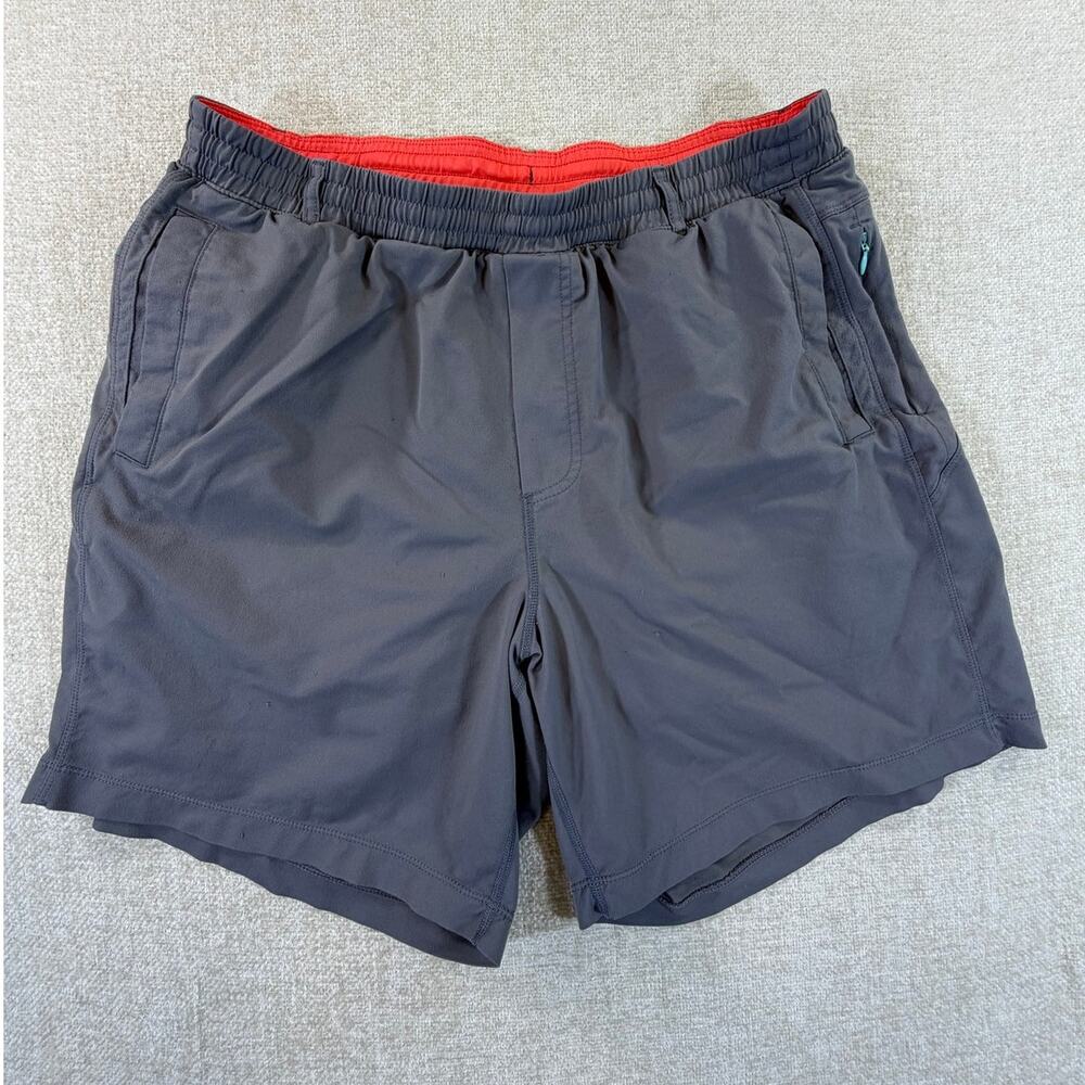 Birddogs Men's XXL Gray Orange Boom Lined Athletic Workout Performance Shorts